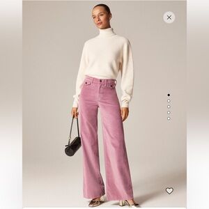 Wide-leg trouser in washed velvet - Smoky Orchid